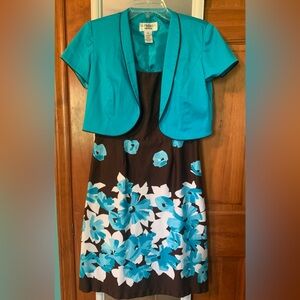 Studio One Blue and Brown Midi Sundress